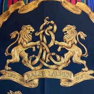 RALPH LAUREN Lions Crest Silk Scarf